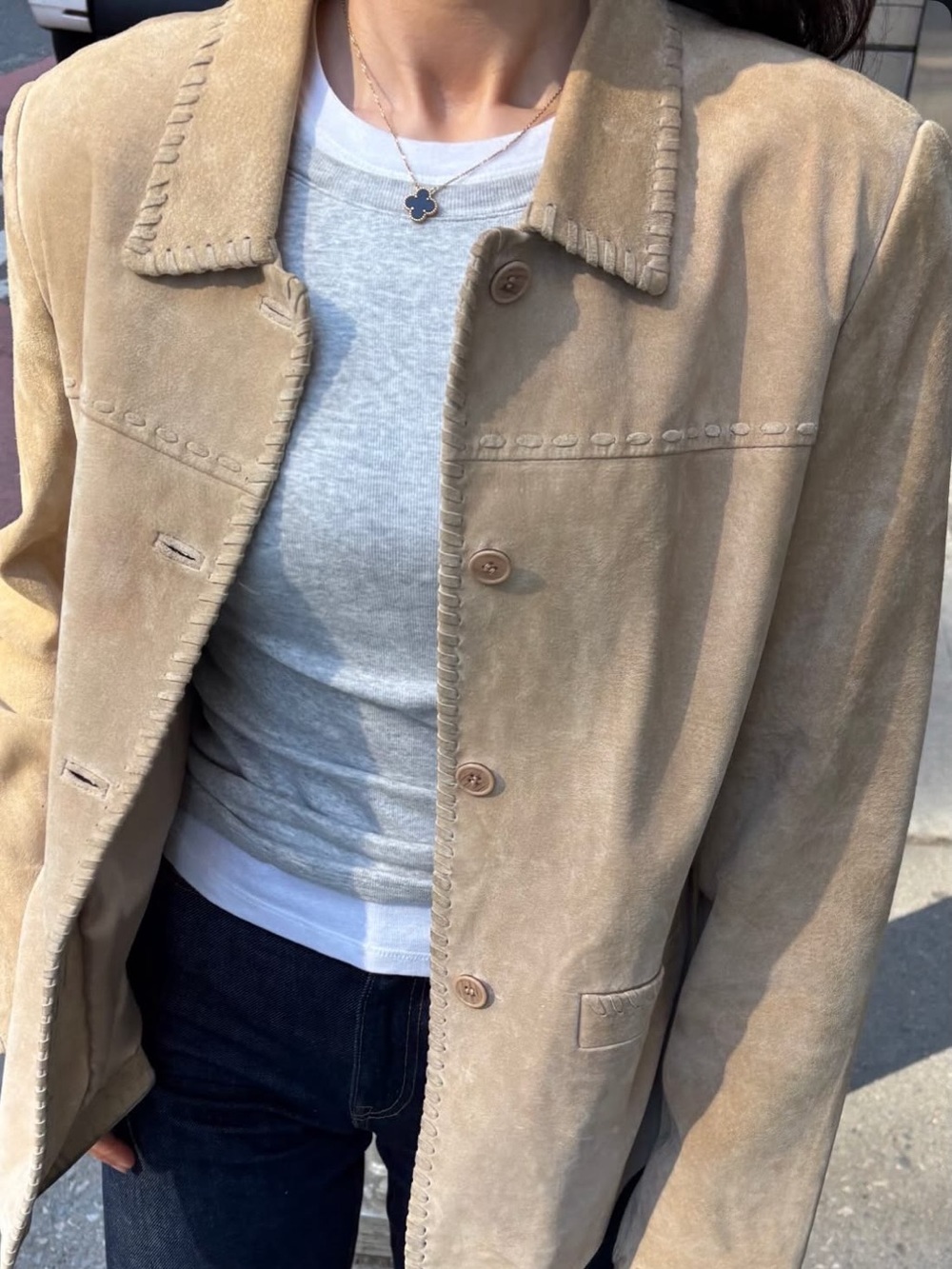 Denver Hayes Light Tan Suede Sport Fall Coat/ Jacket/ Blazer